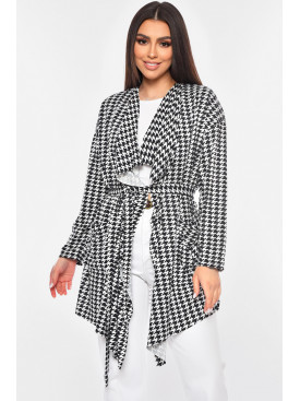 Кардиган женский белого цвета с принтом 201382C Кардиган женский белого цвета с принтом 201382C