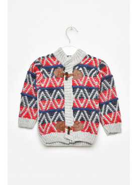 Кофта дитяча для хлопчика сірого кольору з принтом 186 201709C