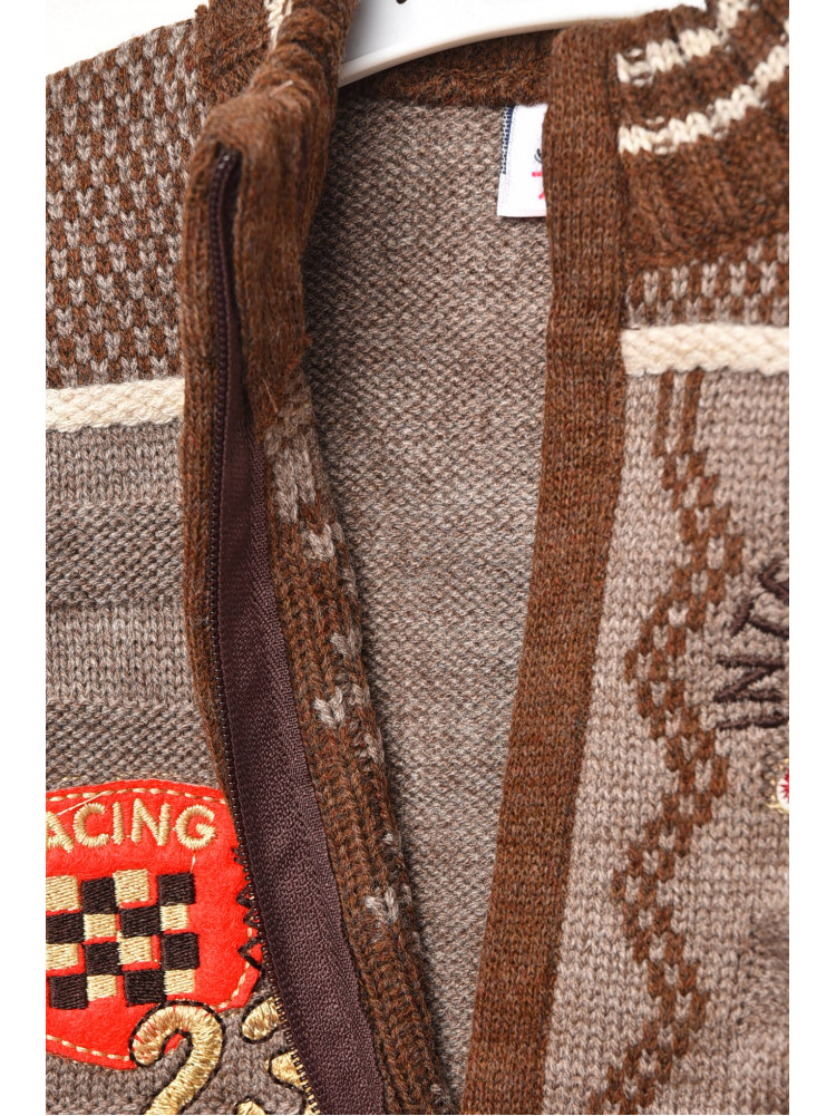 Кофта детская для мальчика коричневого цвета с принтом 181 201742C