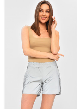 Шорты женские однотонные серого цвета 720 202100C Шорты женские однотонные серого цвета 720 202100C