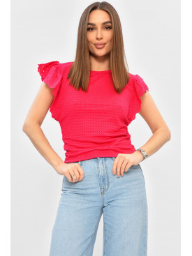 Футболка жіноча однотонна рожевого кольору 23-812 202297C Футболка жіноча однотонна рожевого кольору 23-812 202297C