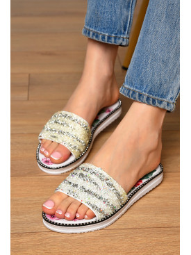 Шлепки женские белого цвета а-12 202363C Шлепки женские белого цвета а-12 202363C