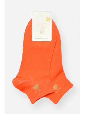 Шкарпетки жіночі спортивні демісезонні помаранчевого кольору 22-06 202420C