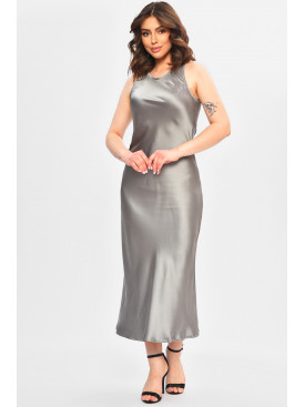 Сукня жіноча однотонна світло-сірого кольору 44322 202672C Сукня жіноча однотонна світло-сірого кольору 44322 202672C