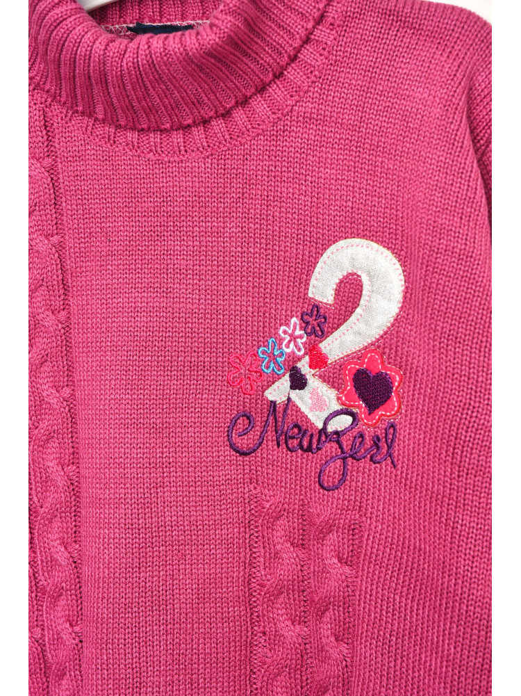 Свитер детский для девочки темно-розового цвета асорті 202996C