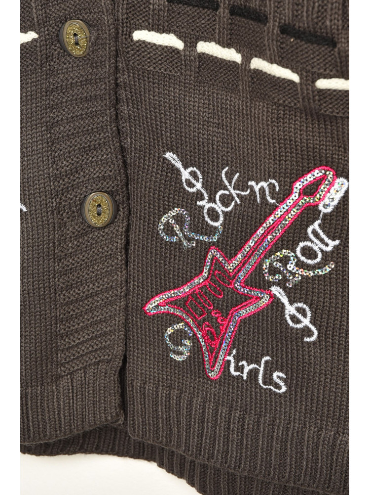 Кофта десткая для девочки серого цвета 203003C