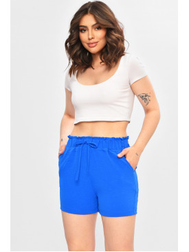 Шорти жіночі однотонні синього кольору 401-1 203009C Шорти жіночі однотонні синього кольору 401-1 203009C