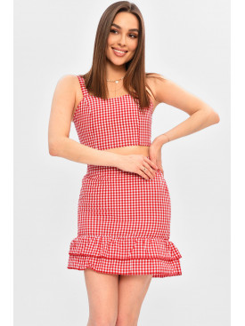 Костюм женский красного цвета с принтом 1558 203115C