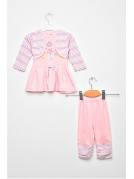 Костюм детский для девочки розового цвета асорті 203144C