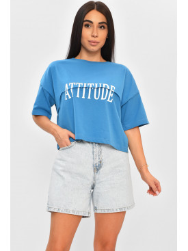 Футболка жіноча синього кольору 2352 203184C Футболка жіноча синього кольору 2352 203184C