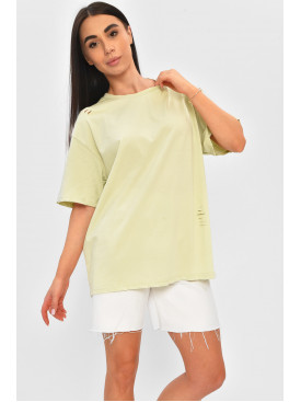 Футболка жіноча однотонна мятного кольору 5848-1 203213C