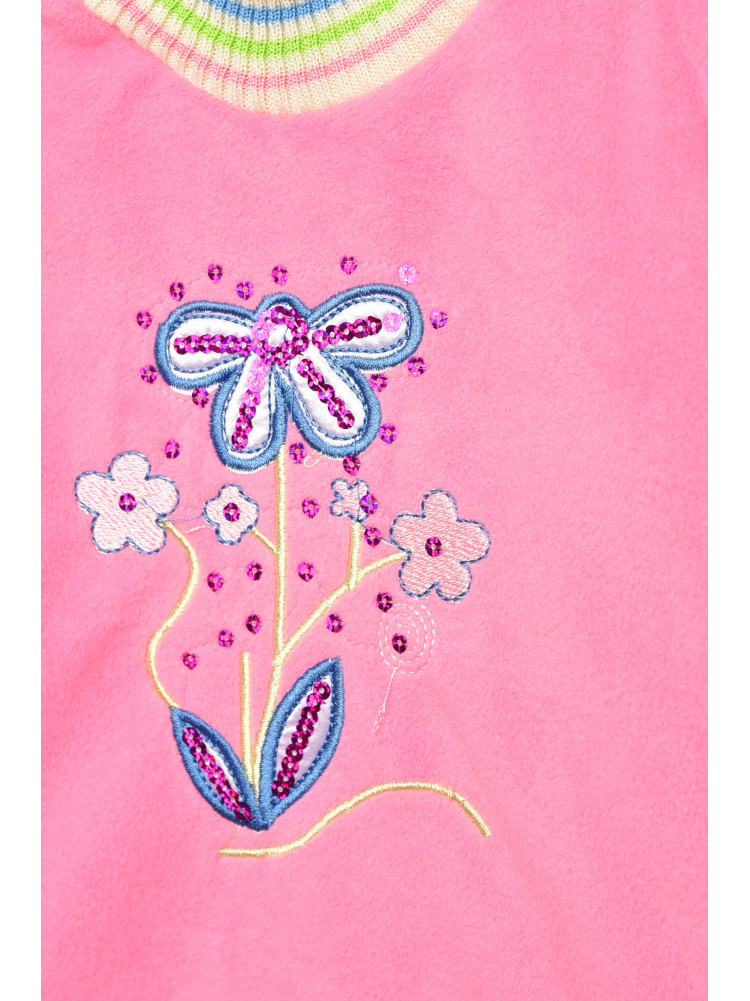 Кофта дитяча для дівчинки рожевого кольору з принтом асорті 203436C