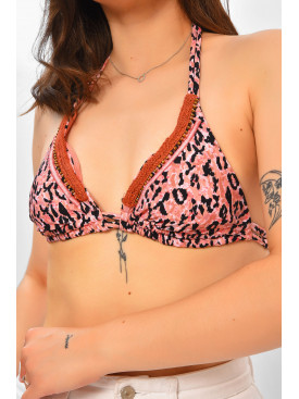 Купальник женский верх розового цвета с принтом 152594 203596C