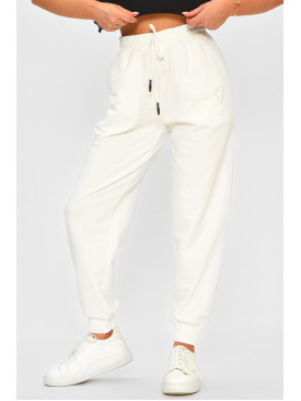 Спортивні штани жіночі однотонні білого кольору 5135 203614C Спортивні штани жіночі однотонні білого кольору 5135 203614C