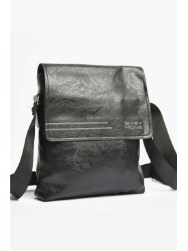 Сумка чоловіча через плече з екошкіри чорного кольору 2705-2 203617C Сумка чоловіча через плече з екошкіри чорного кольору 2705-2 203617C