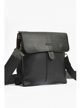 Сумка мужская через плечо из экокожи черного цвета М-13 203644C