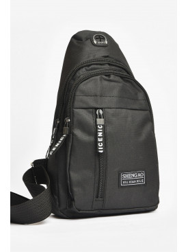 Сумка чоловіча через плече текстиль чорного кольору 508 203647C Сумка чоловіча через плече текстиль чорного кольору 508 203647C