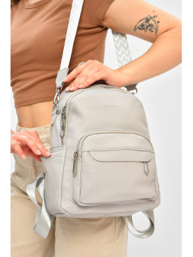 Рюкзак жіночий з екошкіри сірого кольору 8813 203707C Рюкзак жіночий з екошкіри сірого кольору 8813 203707C