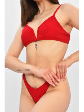 Купальник жіночий однотонний бордового кольору 204175C