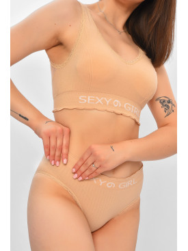 Комплект женский бежевого цвета чашка В 6029 204228C