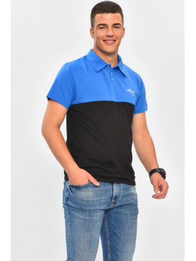 Футболка мужская поло синего цвета 204261C Футболка мужская поло синего цвета 204261C