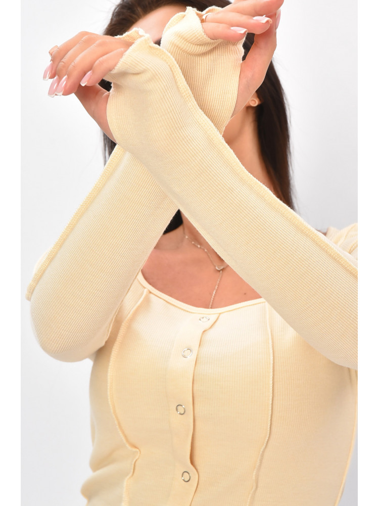 Кофта жіноча однотонна бежевого кольору. 0124 204285C