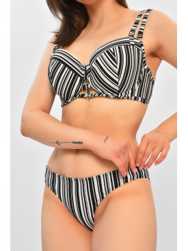 Купальник женский черно-белого цвета чашка D 204300C