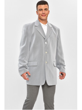 Піджак чоловічий однотонний сірого кольору 204327C