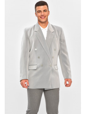Піджак чоловічий однотонний сірого кольору 204329C