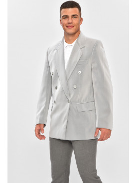 Піджак чоловічий однотонний сірого кольору 204330C