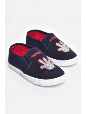 Мокасины детские для девочки темно-синего цвета с35 204376C