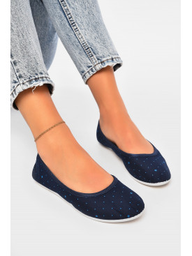 Балетки жіночі темно-синього кольору текстиль Т.505 204388C