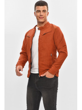 Бомбер чоловічий теракотовий замшевий 532 204449C Бомбер чоловічий теракотовий замшевий 532 204449C