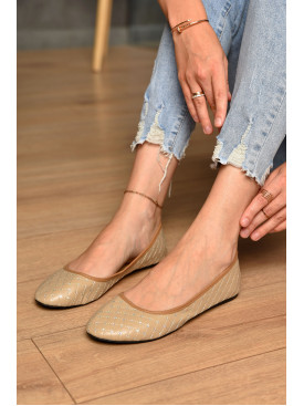 Балетки женские бежевого цвета 021-7 204475C