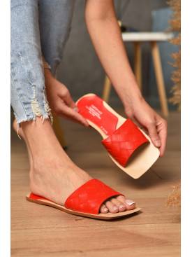 Шльопанці жіночі червоного кольору 305-22 204524C Шльопанці жіночі червоного кольору 305-22 204524C