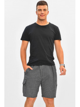 Шорти чоловічі батальні чорного кольору з принтом 2113 204559C Шорти чоловічі батальні чорного кольору з принтом 2113 204559C