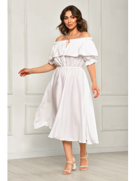 Сукня жіноча однотонна білого кольору 3839 204566C