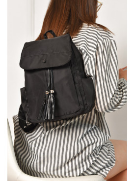 Рюкзак жіночий однотонний чорного кольору 9980 204644C Рюкзак жіночий однотонний чорного кольору 9980 204644C