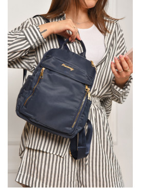 Рюкзак жіночий однотонний темно-синього кольору 8980 204653C Рюкзак жіночий однотонний темно-синього кольору 8980 204653C