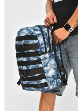 Рюкзак чоловічий спортивний синього кольору з принтом 204661C