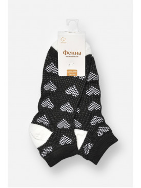 Шкарпетки жіночі спортивні демісезонні чорного кольору з принтом 715-4 204762C Шкарпетки жіночі спортивні демісезонні чорного кольору з принтом 715-4 204762C