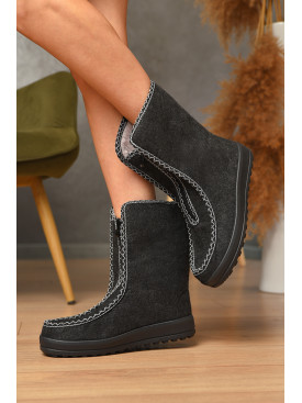 Бурки жіночі на хутрі темно-сірого кольору G-20 204892C Бурки жіночі на хутрі темно-сірого кольору G-20 204892C