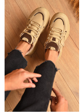 Кроссовки женские бежевого цвета К223-3 205061C