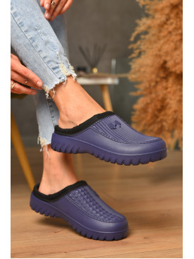 Калоші жіночі ез задника утеплені синього кольору С-41 205098C