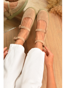 Лоферы женские бежевого цвета Е397-2 205137C