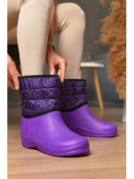 Дутики женские на меху фиолетового цвета 205153C