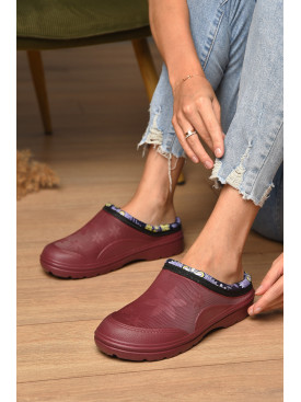 Калоші жіночі без задника утеплені бордового кольору ГП-24 205164C Калоші жіночі без задника утеплені бордового кольору ГП-24 205164C