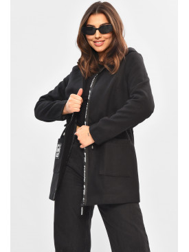 Кардиган женский черного цвета на молнии 237 205182C Кардиган женский черного цвета на молнии 237 205182C