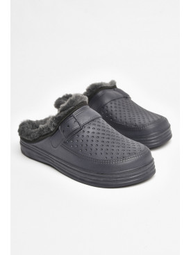 Сабо чоловічі на хутрі темно-синього кольору 205246C Сабо чоловічі на хутрі темно-синього кольору 205246C