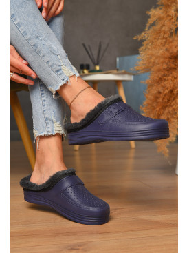 Сабо жіночі піна на хутрі фіолетового кольору 205252C